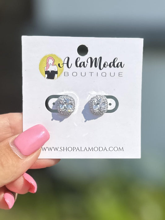 Dainty CZ Stud Earrings