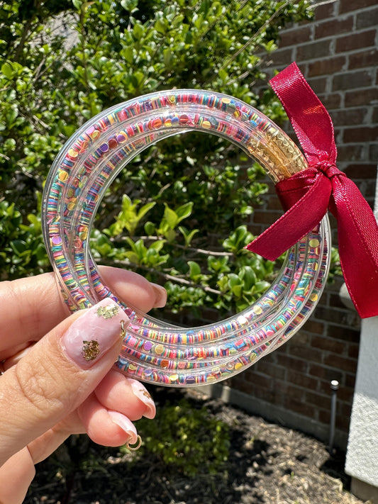 Jelly-Tube Bangles (Multicolor Confetti)